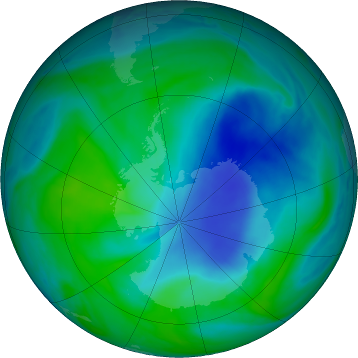 Antarctic ozone map for 10 December 2022
